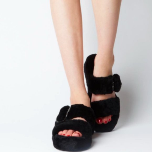 UGG FUZZ YEAH GENUINE SHEARLING SLIPPER SANDAL MSRP$99 Color: Pink Crystal - Picture 9 of 10